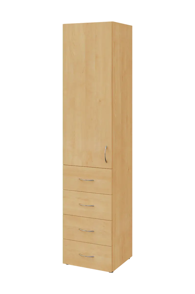 NN 5 - 44ZD skříň vysoká, 4-zásuvková/1-dveřová, levá, 1800x400x400, javor horský